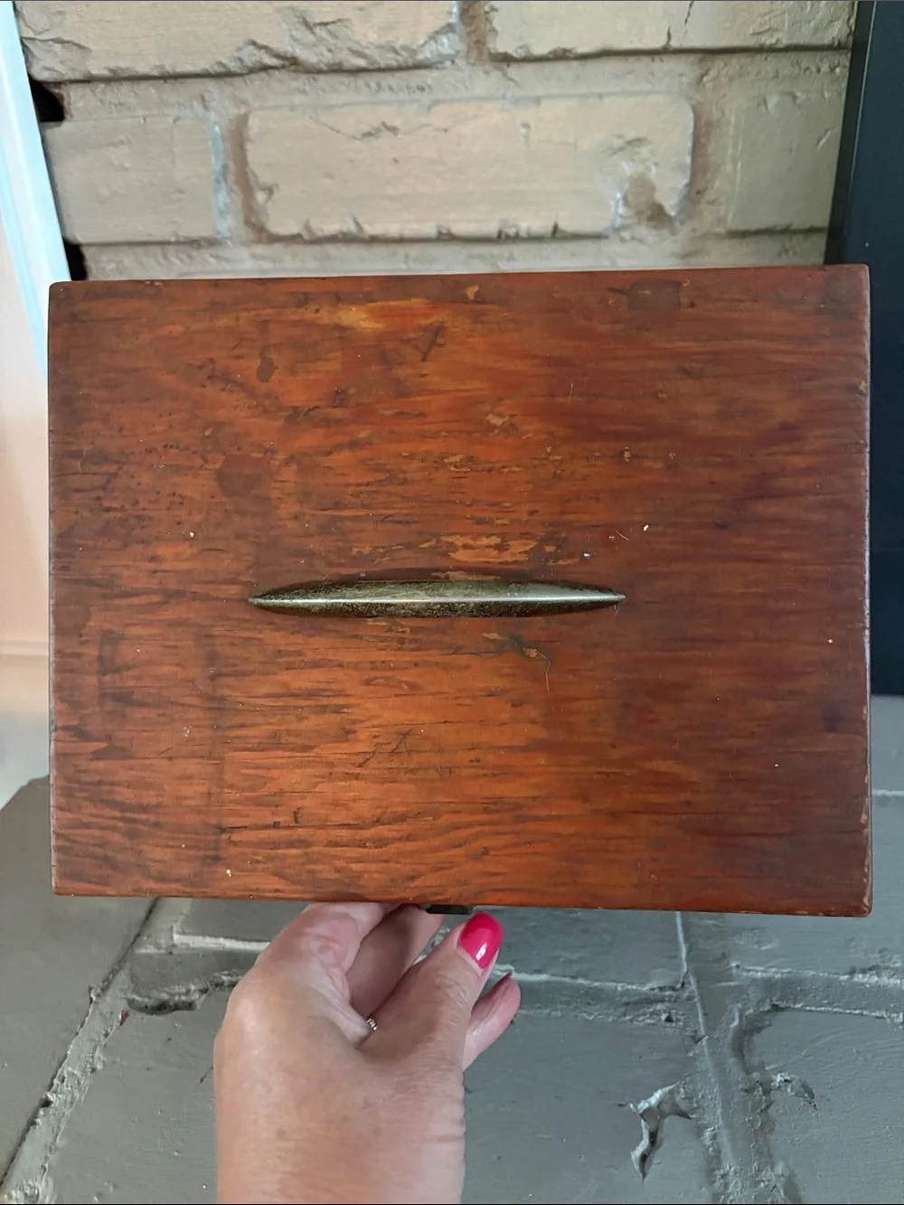 Antique Wood Carpenters Trunk ToolBox Seamans Chest Box Tray VtgPrimitive Farm